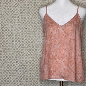 Never Worn A New Day Pink Snake Skin Pattern Flowy Fabric Tank Top Size Small